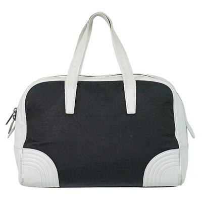 LOEWE Anagram Leather Handbag Black Silver