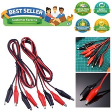 4 Pcs Alligator Clips Electrical, 40 Inches Leads with Alligator Clips, Doub...