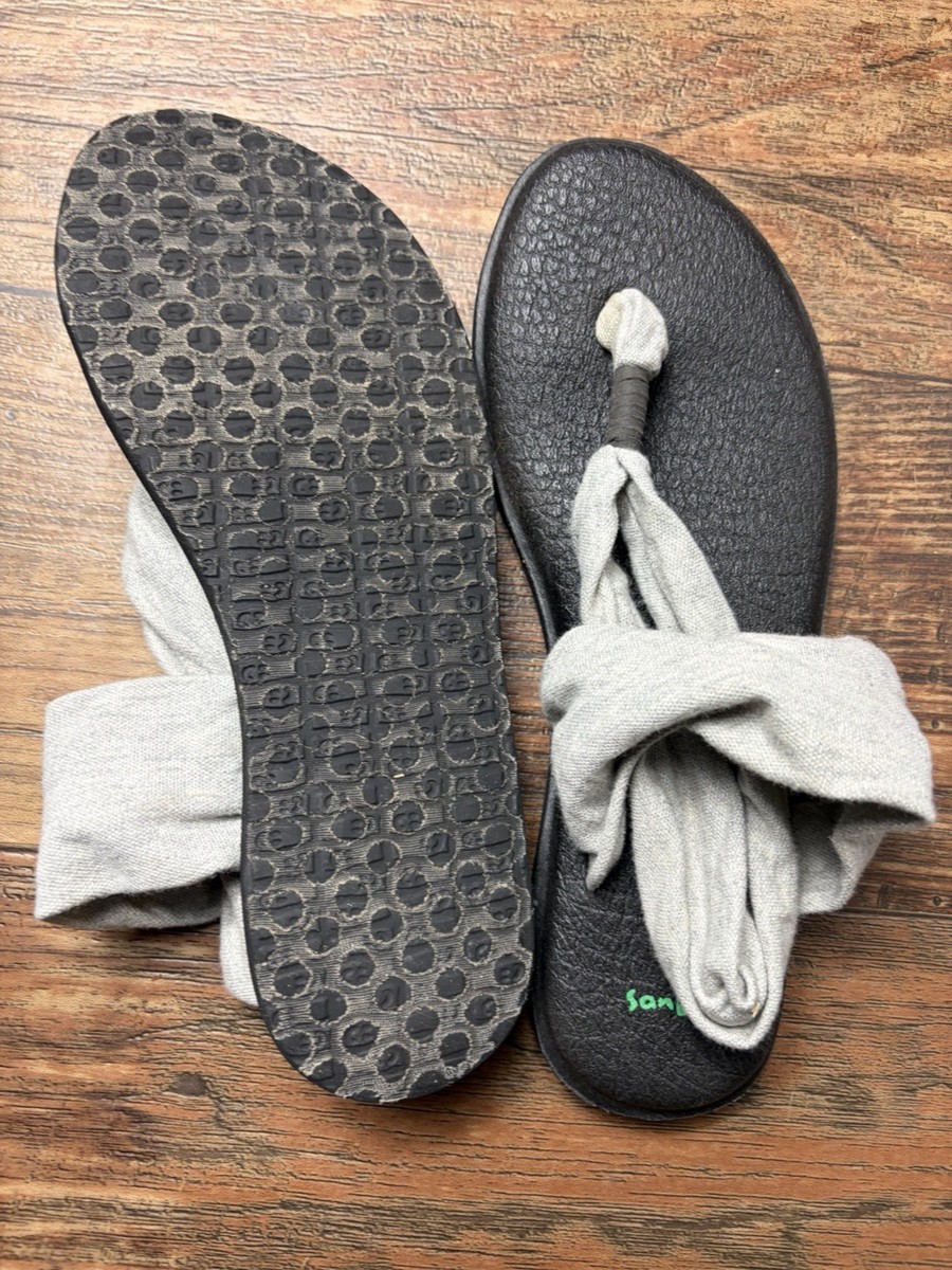womens sanuk sling yoga thong sandals gray sz 9 View 2