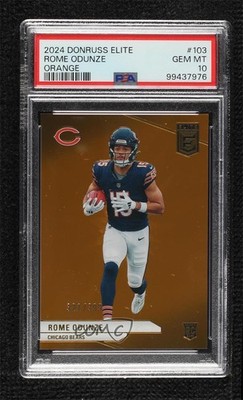 2024 Donruss Elite Rookies Orange /399 Rome Odunze PSA 10 GEM MT Rookie RC g6p
