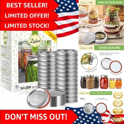 Reusable Canning Lid & Ring Set - Compatible with Ball & Kerr Jars - 48 Count