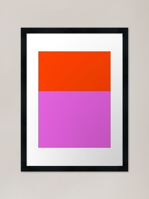 Kühne lebendige Orchidee und Neonorange C gerahmtes Wandbild Poster Leinwanddruck Bild