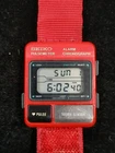 Working Seiko S229-5000 Red Pulsemeter "Aliens" Vintage Retro LCD Watch Pulse
