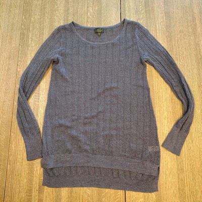 Vintage Frenchi Nordstrom Women's Size M Sweater Purple w/Glitter Sheer Mesh