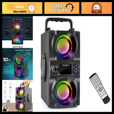 Portable 40W Bluetooth Speaker with Colorful Lights, Heavy Bass, FM Radio, MP3 P