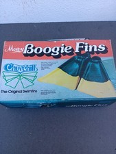 Churchill The Original Floating Swim Fins Size Medium Black Yellow .