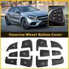 For Mercedes Benz 2015-up Black Steering Wheel Button Trim Cover Stickers 12PCS