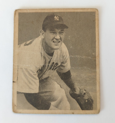 Vintage 1948 Bowman Allie Reynolds (RC) #14 Baseball Card w creases low grade