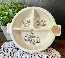 HANKSCRAFT Vintage Baby Food Warmer Porcelain Bowl, Mary Had a Little Lamb