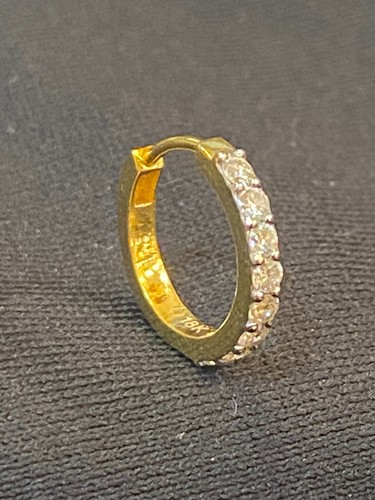 Stunning 0.20 Cts Round Brilliant Cut Natural Diamonds Nose Ring In 585 14K Gold - Picture 5 of 8