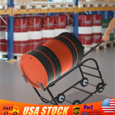TFCFL 55 Gallon Drum Cradle, Movable Drum Cradle Drum Stand 600-pound Capacity,