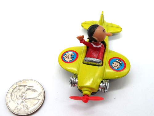Vintage Corgi Great Britian Matchbox Toy Olive Oyl flying Yellow Airplane - Picture 4 of 11