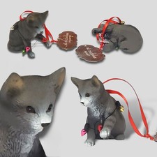 Christmas Holiday Cat Ornament. Cat Caught Playing In Lights. RARE