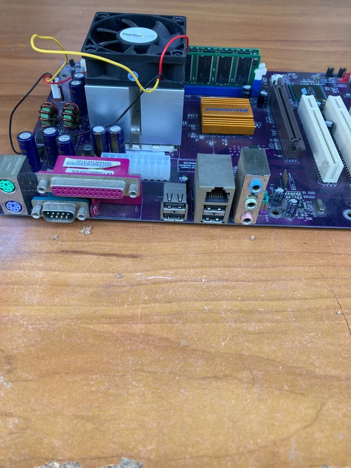 PLACA MADRE ECS K7VTA3 VER6.0 AMD ATHLON S 462 CON ENFRIADOR DE CPU Y RAM. Foto 3 de 3