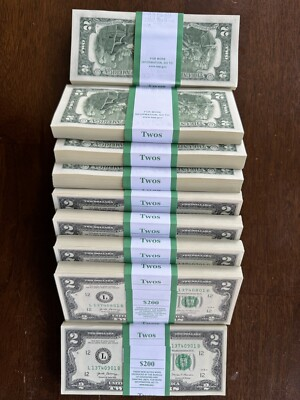 #ad 30 Brand NEW $2 Bills Uncirculated Consecutive Serial# Two Dollar REAL CASH $82.95
