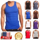3 Pack Lot S-5XL Tank Top T- Shirt Wife Beater  100% Ribbed A-Shirt Cotton Gym