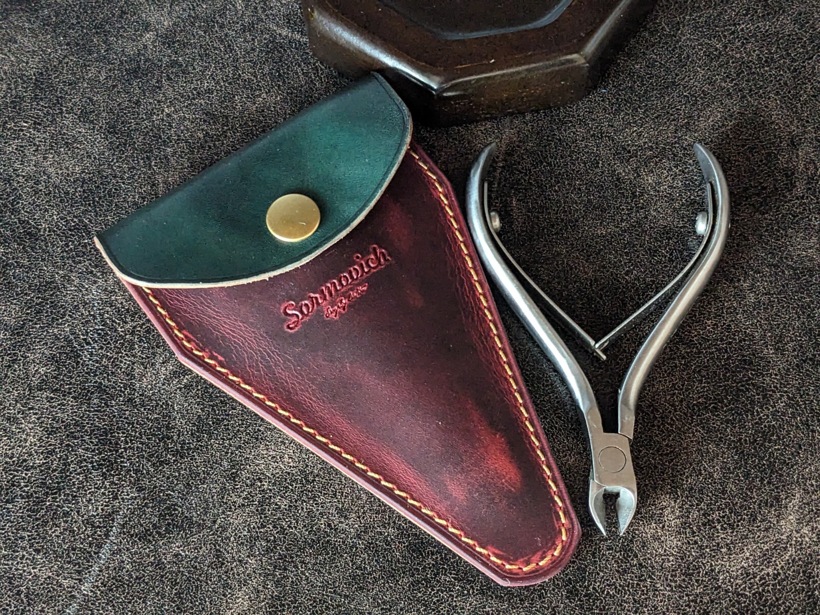 Handmade Leather Manicure Scissors Case, Manicure Case, Custom Scissors Pouch