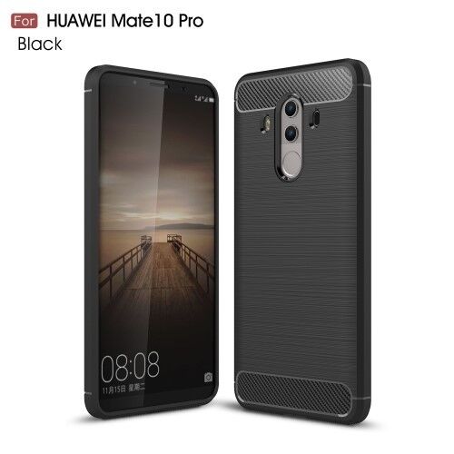 Hülle für Huawei Mate 10 Pro Handy Cover Silikon Case Bumper Tasche Carbonfarben - Afbeelding 1 van 11