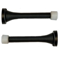 2 Pack Set Flexible Spring Baseboard Doorstop 3 1/4" Black Stop No Mark BH2006BL