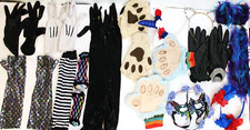 25 Pc Cosplay Accessories Lot Ears Tail Crown Fingerless Gloves Fishnet Furry