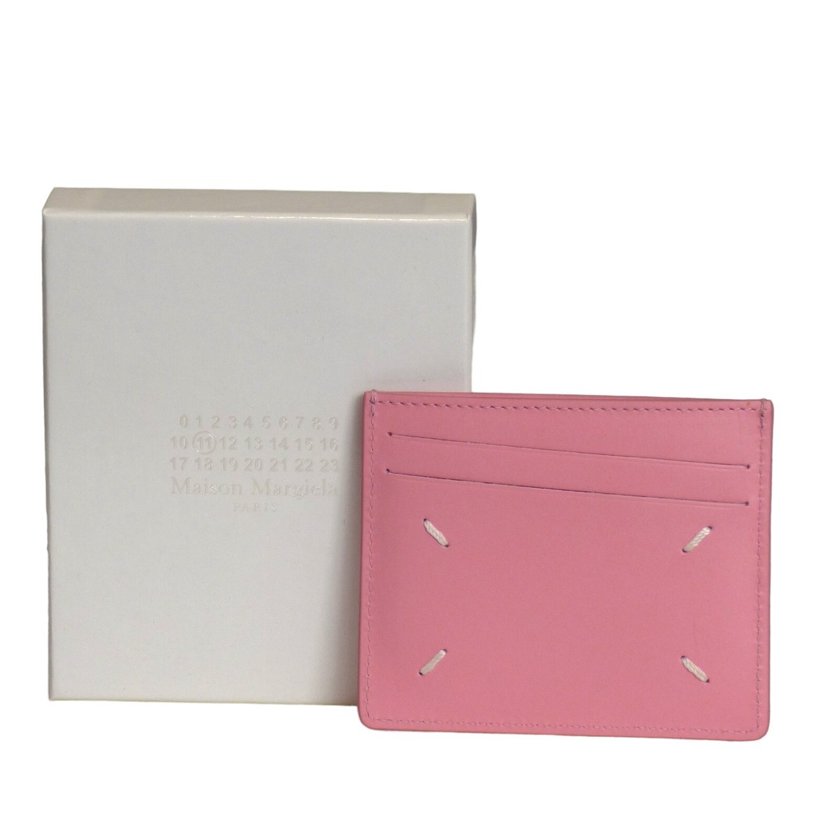 MAISON MARGIELA- NWT Pink Pebbled Leather Card Holder | eBay