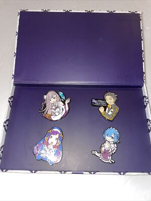 Rubber Road Re:Zero Enamel Pin 4 Piece Set Video Game Spike Chunsoft Numskull