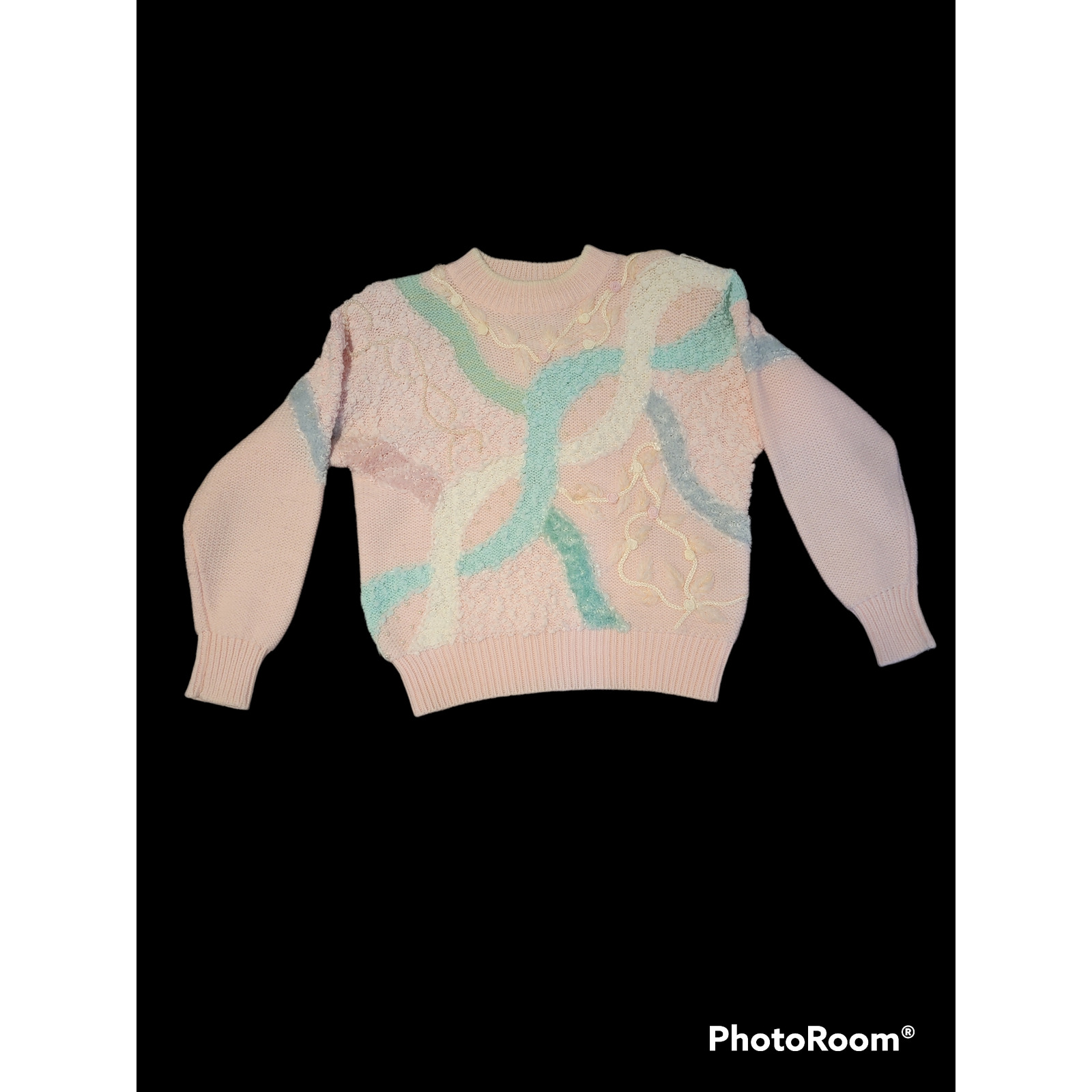 Jaclyn Smith Vintage Embroidery Pink/Green n Pear… - image 2