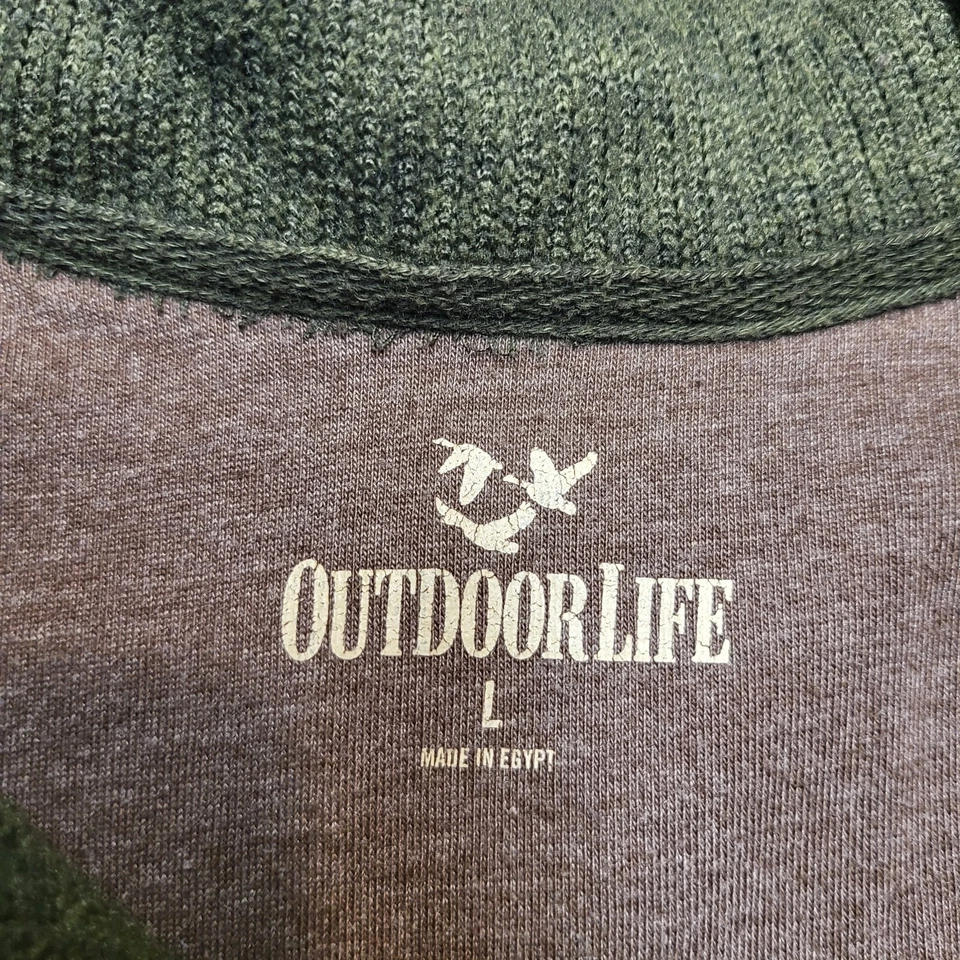 Outdoor Life Pullover Mens L Green Quarter Zip Long Sleeve - Image 3 of 4