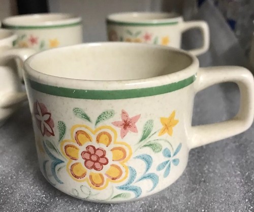 Lenox Temper-Ware Quaker town Pattern Cups Vintage Set of 4 - Picture 2 of 8