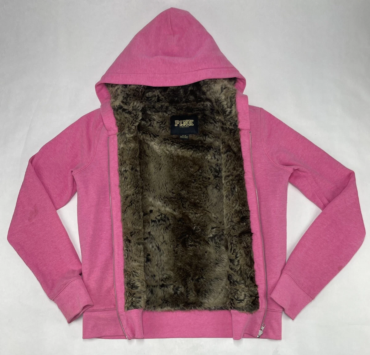 Pink furry hotsell jacket victoria's secret