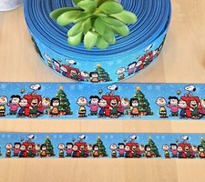 7/8  1.5" 1 YD Snoopy Christmas Grosgrain Ribbon Woodstock Beagle