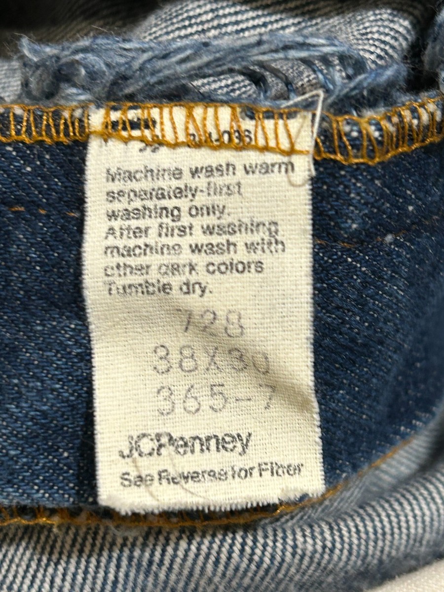 VINTAGE JC PENNEY PLAIN POCKETS JEANS SZ 38X30. ACTUAL SIZE VINTAGE JC PENNEY PLAIN POCKETS JEANS SZ 38X30. ACTUAL SIZE
