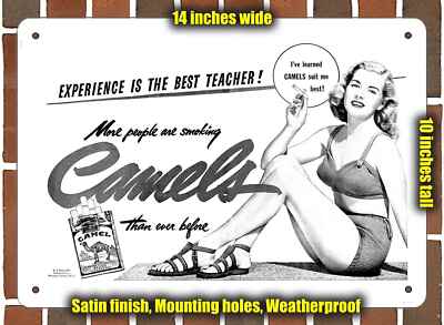 Metal Sign - 1947 Experience Camel Cigarettes- 10x14 inches
