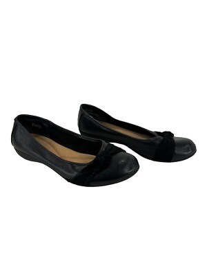 ladies dress shoes size 9 G.H.Bass&Co. Women W Flat Black with Velvet Knot Across Toes pink vacation evening dress