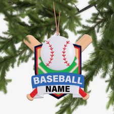 Personalized Baseball Ornament, Baseball Christmas Ornament, Baseball Xmas