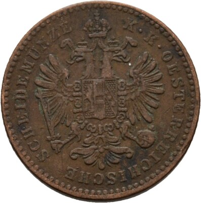 Österreich Ungarn Franz Joseph I.,1 Kreuzer 1860 B Kupfer 3,3 g