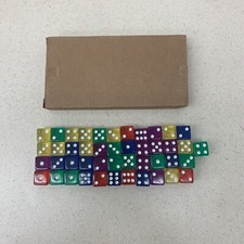 NEW Dice Cube Set of 45 Translucent Red Green Blue Yellow