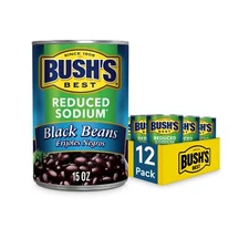 15 oz Canned Reduced Sodium Black Beans, Source of Plant Based Protein and Fi...