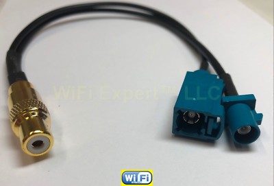 2 in 1 Fakra Z Plug Male & Female to RCA Female Connector Extension Cable RG174
