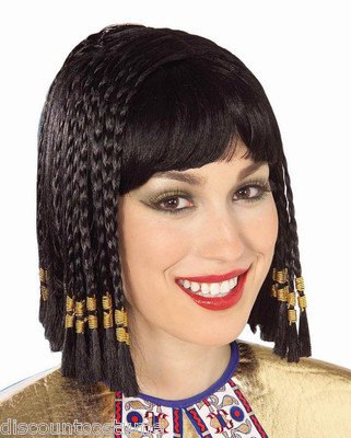 QUEEN OF THE NILE BLACK CLEOPATRA WIG EGYPTIAN GODDESS COSTUME ACCESSORY 58473