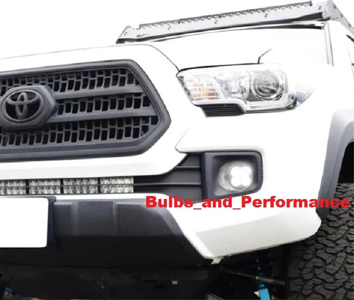 WHITE 6000K LED FOG LIGHTS w/ BRACKETS for TOYOTA TUNDRA TACOMA 4RUNNER 2010-23 - Image 2 of 4
