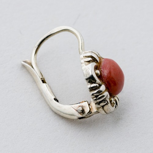 Silber Ohrringe Hängeohrring Rote Steine 2,25 g - Picture 4 of 7