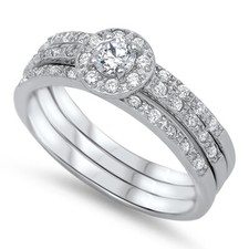 White CZ Elegant Polished Simple Ring New .925 Sterling Silver Band Sizes 5-10