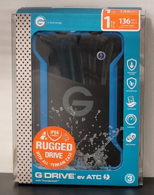 1TB G-DRIVE ev ATC with Thunderbolt/ All-Terrain Portable/ NEW / Sealed/ Rugged