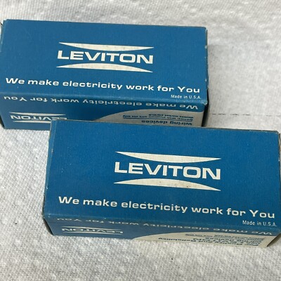 LEVITON 3-WAY FLUSH TOGGLE SWITCH,1453 QUIET Lot of 2 15A, 120V, Brown NOS