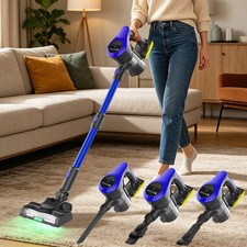 Cordless Stick Vacuum Cleaner 6000W 40Kpa Pet Hair Carpet Hard Floor Lightweight
