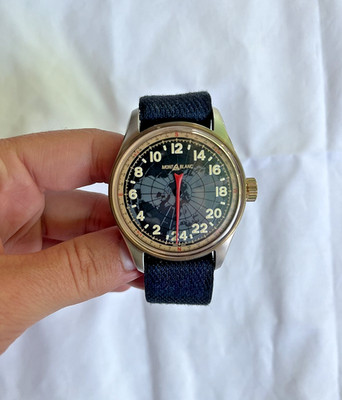 Montblanc 1858 Automatic single hand 24 hour watch, good condition, original box