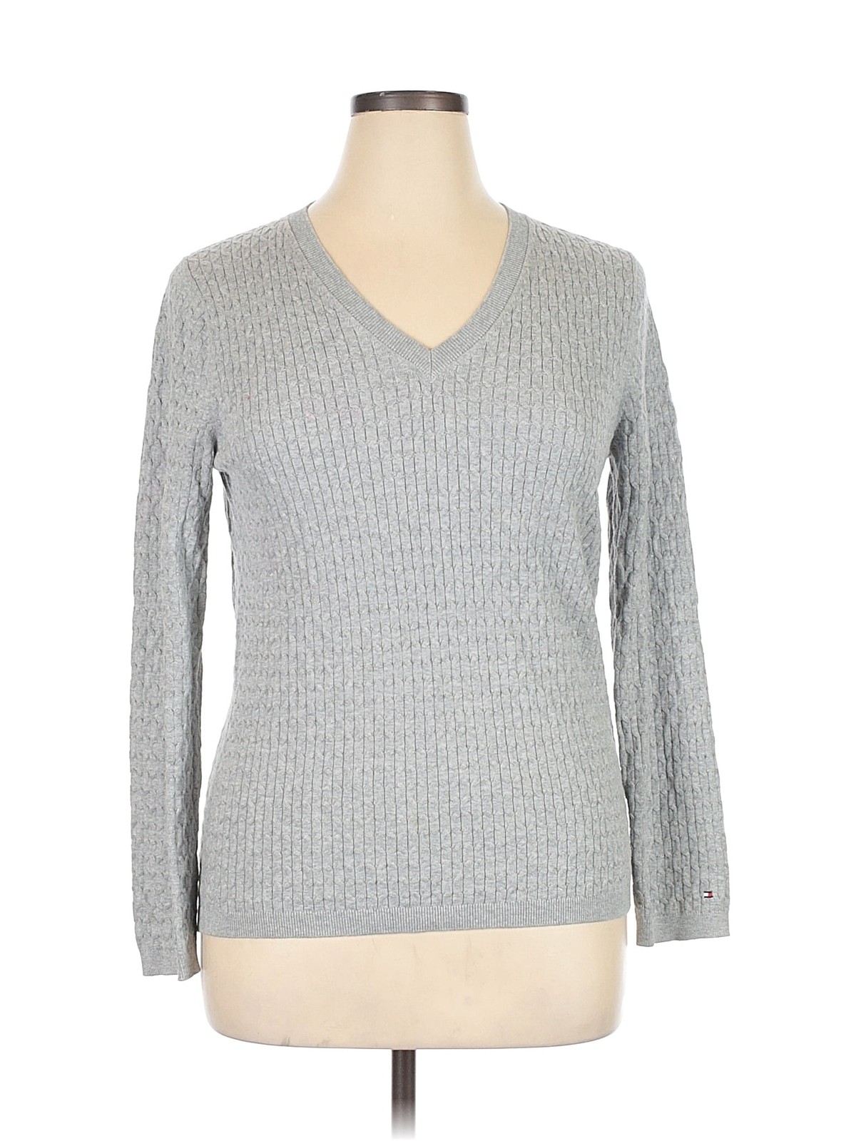 Tommy Hilfiger Women Gray Pullover Sweater XL