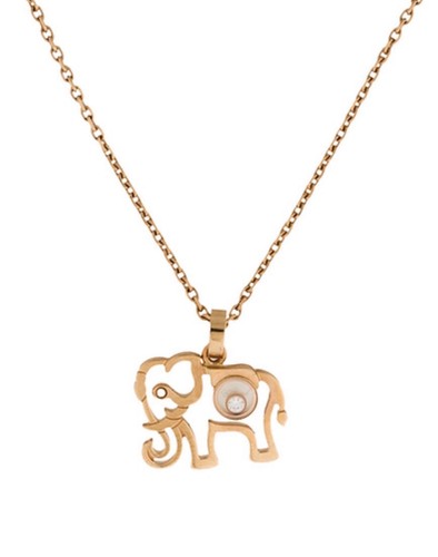 Chopard Happy Diamonds Elephant Necklace Rose Gold