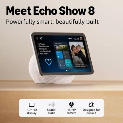 美品✨Amazon Echo Show 8 動作保証 Amazon Echo Show 8 Vibrant HD Display Spatial Audio Alexa Glacier